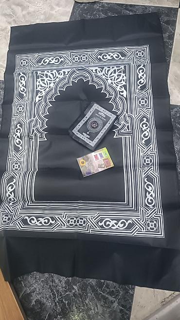 aksesuar instagram: Səyahət üçün namaz dəsti - Portativ namaz xalçası: Qara rəngdə, ağ — 1