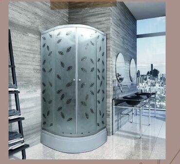 Duş kabinaları, arakəsmələr: Yeni Üstü açıq kabina, Künc üçün, Pulsuz çatdırılma — 6