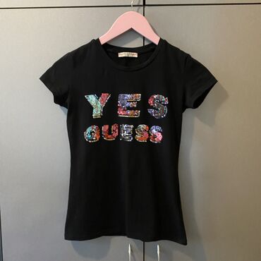 takko ženske majice: Guess, S (EU 36), Cotton, color - Black