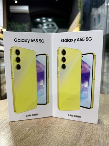 samsung freestyle qiymeti: Samsung Galaxy A55, 256 GB, rəng - Qara, Zəmanət, Barmaq izi, Simsiz şarj