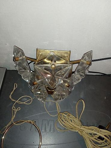 elektrik kabeli satilir: SSSR Antik Büllur dekorativ divar bra-lampa - Dizayn: Qızılı metal — 3