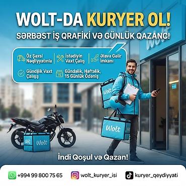 minivan taksi: Moto-kuryer tələb olunur, Gündəlik ödəniş, Təcrübəsiz — 1