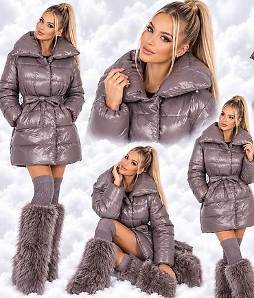 cntmp apparel jacket: Ženska zimska jakna/puffer kaput – sedefasto siva. LA TERRA, VEL S M — 8