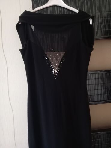 Ziyafət donları: Qara rəngli uzun ziyafət/libas - Model: düz kəsimli, maxi uzunluq - — 5