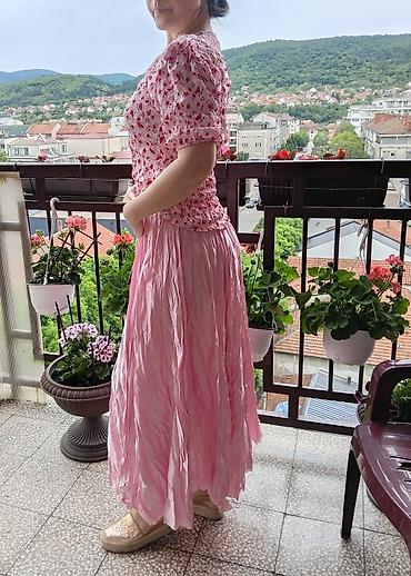 marc jacobs torbice: Roze maksi suknja – plisirana, svilenkastog sjaja m do l - Boja — 3
