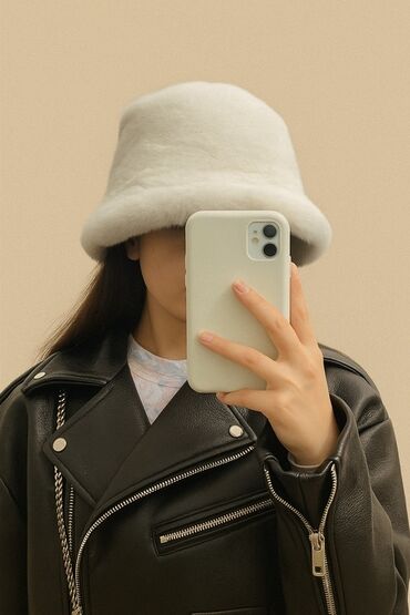 женские шапки крупной вязки: Süni kürk bucket papaq - Model: bucket (balıqçı) forması, yumşaq və