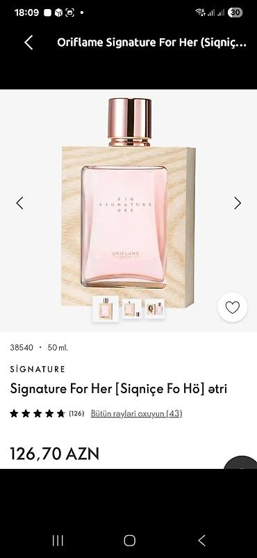 Oriflame Signature For Her ətir - Həcmi: 50 ml - Brend: Oriflame