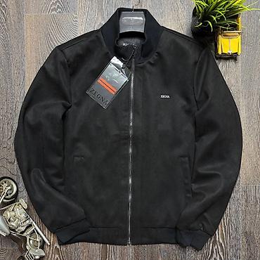 Мужская куртка ZEGNA, черная - Классический бомбер на молнии -