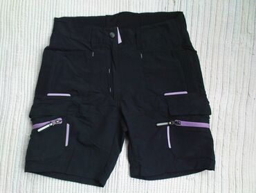 kratke majice i šortsevi za fitnes: XS (EU 34), Poliester, bоја - Crna