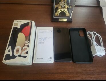 Samsung Galaxy A02 S, 32 ГБ, цвет - Черный, Сенсорный, Отпечаток пальца, Две SIM карты