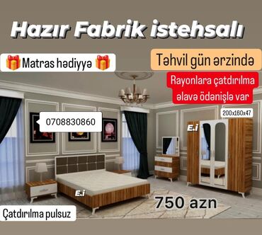 Yataq otağı dəstləri: İkinəfərlik çarpayı, Dolab, Termo, Yeni
