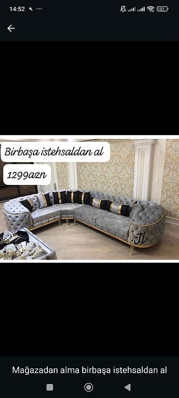 kunc divan: Luks künc divan – birbaşa istehsaldan. - Qiymət: 1299 AZN (şəkildə — 1