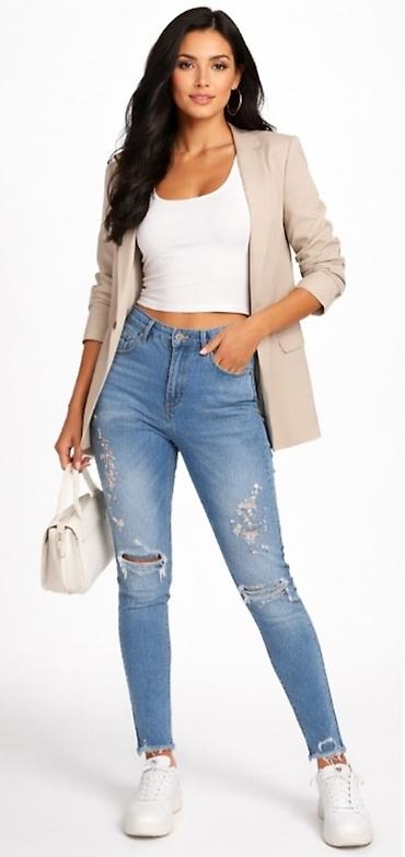 cloe torbe: Ženske skinny farmerke LCW JEANS sa cvetnim detaljima i efektom — 1
