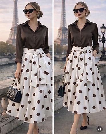 Suknje: ✅Midi suknja sa tufnama i velikom mašnom u struku
✅2750 din — 1