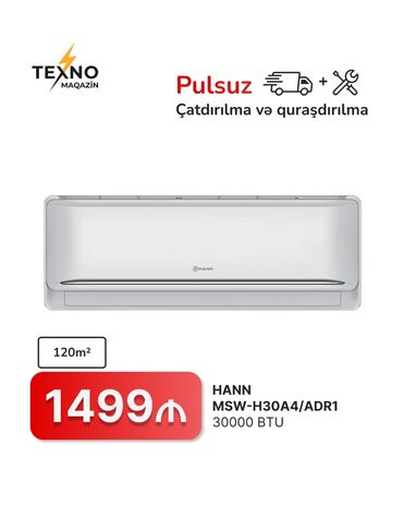 Kondisionerlər: Kondisioner 100-dən çox kv. m, Split sistem, Pulsuz quraşdırılma