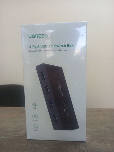 cuxol satisi: UGREEN 2in4 Out USB 3.0 Sharing Switch Box Satılır