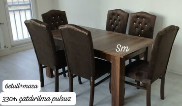 Masa və oturacaq dəstləri: Dördbucaq masa, 6 stul -da lalafo.az — 21 Masa və oturacaq dəstləri: Dördbucaq masa, 6 stul — 21