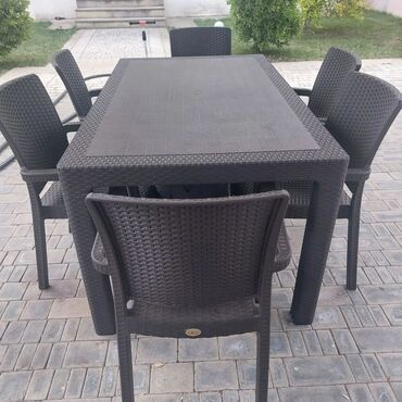 Sifarişlə bağ üçün masa və oturacaq dəstləri: Stol 4 neferlik 80x80 sade model. 85 azn stol 6 neferlik 80x140. 145 — 23