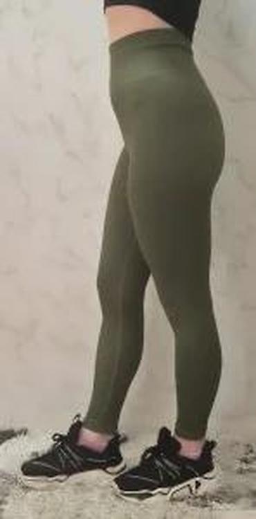 Helanke, biciklistički šortsevi: Ženske sportske helanke – maslinasto zelene - Visok struk sa širokim — 19