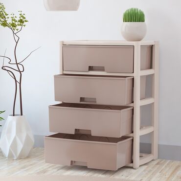 Комоды для одежды: Комод для одежды, Новый, Без зеркала, Пластик, цвет - Бежевый, Платная доставка — 3