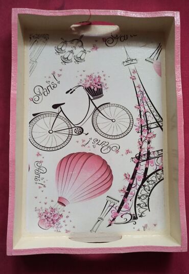 Tacne: Drveni poslužavnik sa motivom kafe - ručna izrada - Materijal: drvo — 5