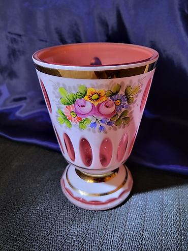 Bohemija kristalna vaza 1950,60ta.god.rucni rad. Bohemija pehar — 8