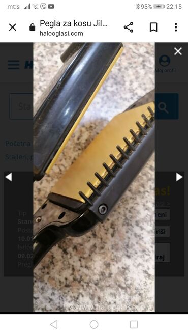 Prese za kosu: Pegla za kosu JILBERE 200w Francuska široke grejne ploče. Profi — 12