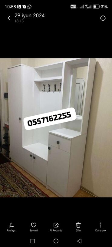 Dolablar: Açılan, 1 qapı Düz dolab, Dəhliz dolabı, Rusiya