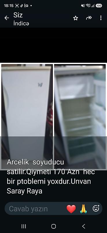 mini smart phone: Arçelik soyuducu - Ağ rəngli, tək qapılı model - Daxili rəflər və — 1