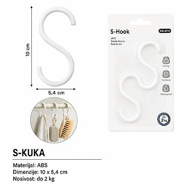 KMT 4 komada multifunkcionalnih plastičnih S kuka, mala – praktično