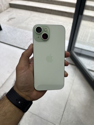 Apple iPhone: IPhone 15, 128 GB, Alpine Green, Zəmanət, Simsiz şarj, Face ID