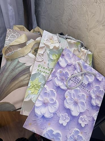 Товары для праздников: Hədiyyə paket torbaları – çiçək naxışlı - Material: qalın — 1