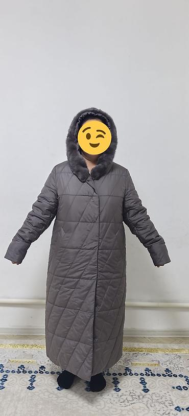 Пуховик, Длинная модель, Стеганый, 2XL