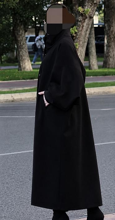 Пальто: Пальто женское длинное, черное, oversize - Фасон: прямое, свободное — 3