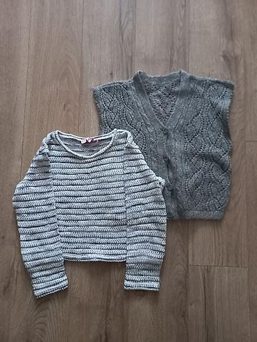 свитера: Кофта (Sela) жилет махеровый 5-6лет . вязанные ажурные в хорошем — 1