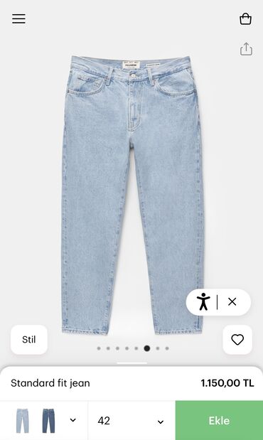 böyük ölçülü cins ətəklər: Cinslər Pull and Bear, XL (EU 42), rəng - Mavi