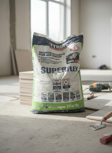 кафельной клей: Высокоэластичный клей для плитки Superflex от KREISEL PROFESSIONAL