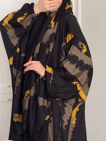 Повседневные платья: Абая с хиджабом из мягкой струящейся ткани с благородным сатиновым — 37