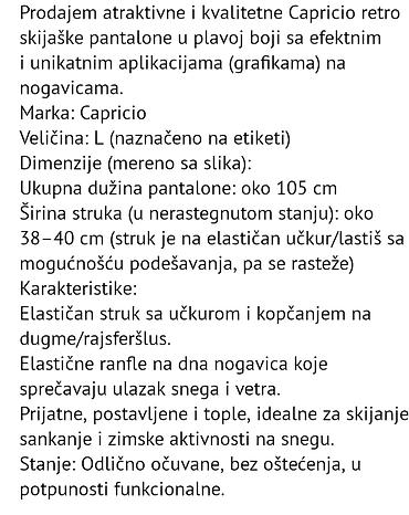 Skafanderi: Capricio retro ski pantalone – plava boja sa efektim/unikatnim — 3