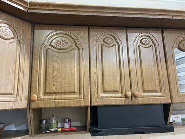 Mətbəx mebeli: Mətbəx üçün üst asma dolablar dəsti - Material: ağac fakturalı — 4