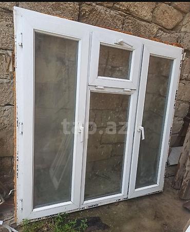 PVC pəncərə bloku - Material: ağ rəngli PVC profil - Konfiqurasiya: 3