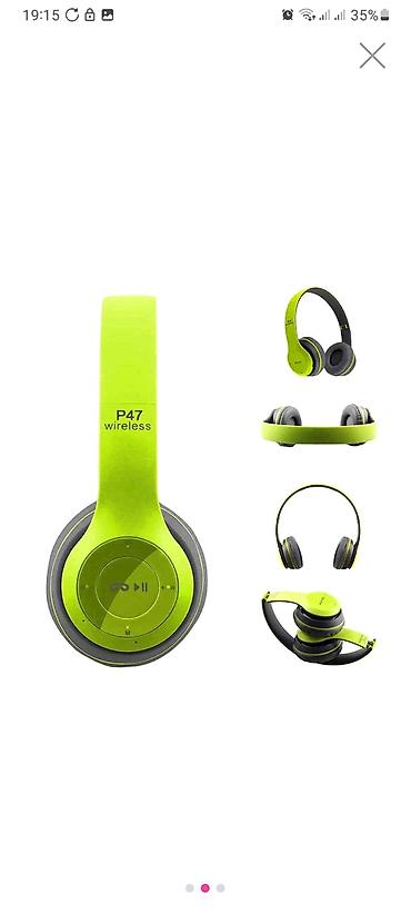 Səsgücləndiricilər, qulaqlıqlar və mikrofonlar: Məhsul: P47 Wireless qulaqcıq - Bağlantı: Bluetooth (4.1+EDR yazısı — 4