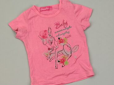 koszulka pudrowy róż: Koszulka, 1.5-2 lat, 86-92 cm, stan - Dobry