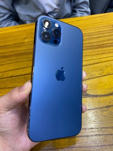 Apple iPhone: IPhone 12 Pro Max, Б/у, 128 ГБ, Pacific Blue, Чехол, 75 %
