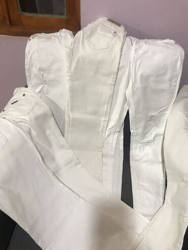 шаль: Брюки, Zara, L (EU 40), цвет - Белый