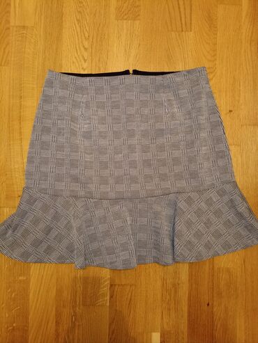 kožna suknja kombinacije: L (EU 40), Midi, color - Grey