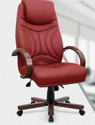 Ofis mebeli: Erqonomik ofis kreslosu – qırmızı rəng - Yumşaq, dəri tipli örtük — 1