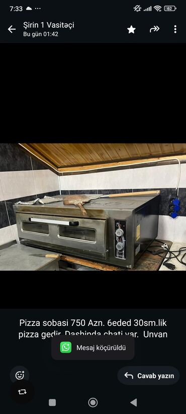 Оборудование для красоты и эстетики: Pizza sobasi 750 Azn. 6eded 30sm.lik pizza gedir. Dashinda chati var