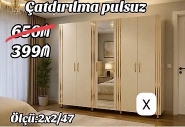 - Məhsul: 5 qapılı şkaf (ortada güzgülü qapı) - Rəng: Açıq bej, qızılı lalafo.az -da - Məhsul: 5 qapılı şkaf (ortada güzgülü qapı) - Rəng: Açıq bej, qızılı