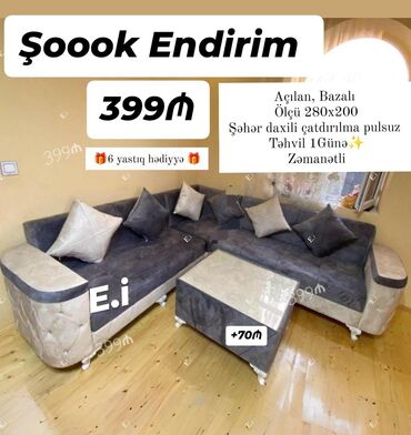 Çarpayılar: Künc divan, Açılan, Bazalı, Şəhərdaxili pulsuz çatdırılma